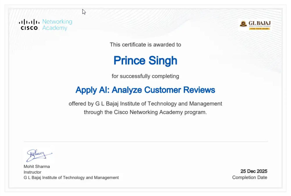 Apply AI: Analyse customer reviews